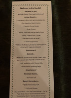 Candle In The Woods menu