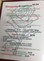 Rosita's Mexican menu