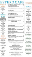 Estero Cafe menu