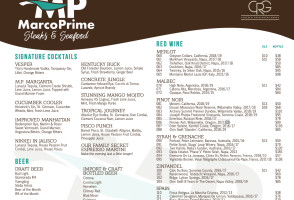 Marco Prime Steak Seafood menu