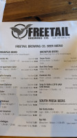 Freetail Brewing Co. menu