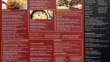 Origin Asian Bistro Sushi menu