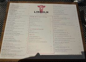 Lincoln Restaurant and Bar 1936 menu