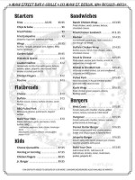 151 Main Street Grill menu