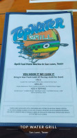 Topwater Grill menu