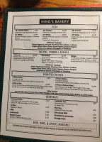 Nino's Bakery Cafe menu