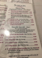 Saigon Cafe menu