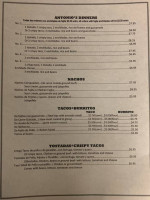 Antonios Mexican Grille menu