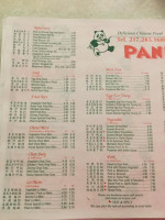 Panda Chinese menu