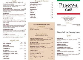 Piazza Cafe Catering menu
