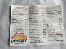 Bombay Grill menu