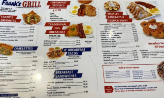 Frank's Grill menu