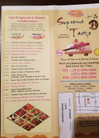 Supreme Taste Inc menu