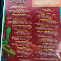 Joe Bandito's Mexican menu