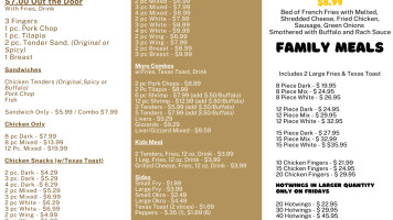 Pyle's Chicken Delite menu