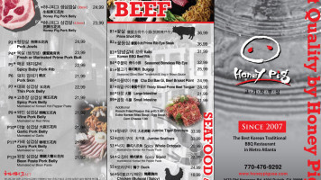 Honey Pig menu