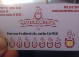 Saddlecreek Coffee menu