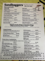 Sandbaggers Grill menu