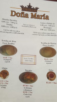 Tortillas Dona Maria menu