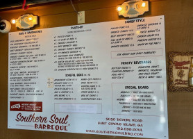 Southern Soul Barbeque menu