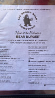 Brown Bear menu