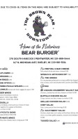 Brown Bear menu