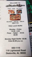 Sheila's Pizza menu