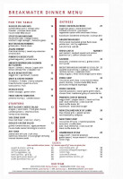 Breakwater Restaurant Bar menu