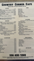 Country Corner Cafe menu