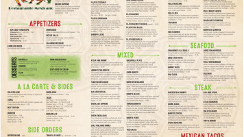 San Jose Mexican menu