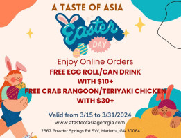 A Taste Of Asia menu