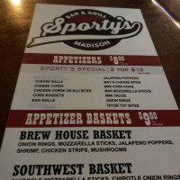 Sporty's Grill food