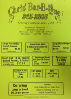 Chris' -b-que menu