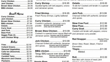 Clifton's Jamrock menu