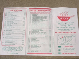 Fast Wok menu