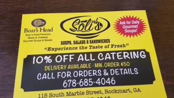 Soli's Soups, Salads Sandwiches food