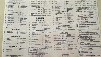 Old Chen Chinese menu