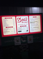 Deas In Out menu