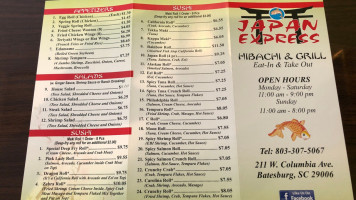 Japan Express Hibachi Grill menu