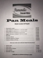 Pamendis Italian Grill menu