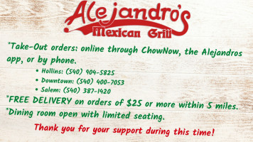 Alejandro's Mexican Grill Salem food