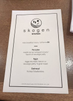 Skogen Kitchen menu