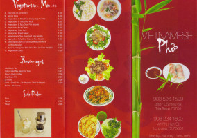 Vietnamese Pho menu