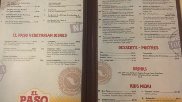 El Paso Mexican Grill menu