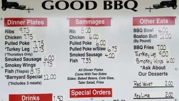 Smokin' Good Bbq menu