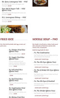 Simply Pho House menu