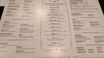 Tony C's menu