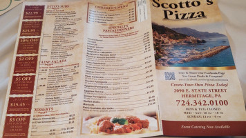 Scotto's Famous Pizza menu