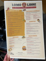 Lomo Libre Cantina menu