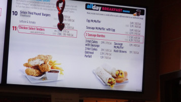 Mcdonald's menu